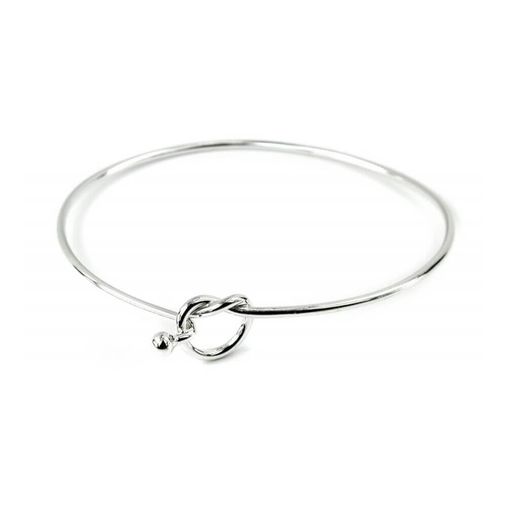 Peace of Mind Sterling Silver Infinity Knot Bangle